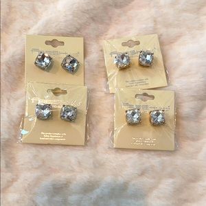Diamond stud earrings gold and silver